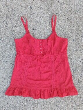 Vintage Faded Glory Red Babydoll Tank Size L